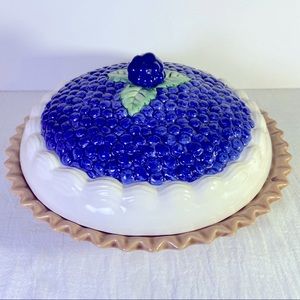 VTG Blueberry Pie Holder, Recipe Included Inside